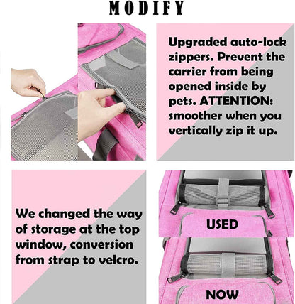 Large Pet Carrier for Travel: Soft-Sided Cat & Dog Carrier