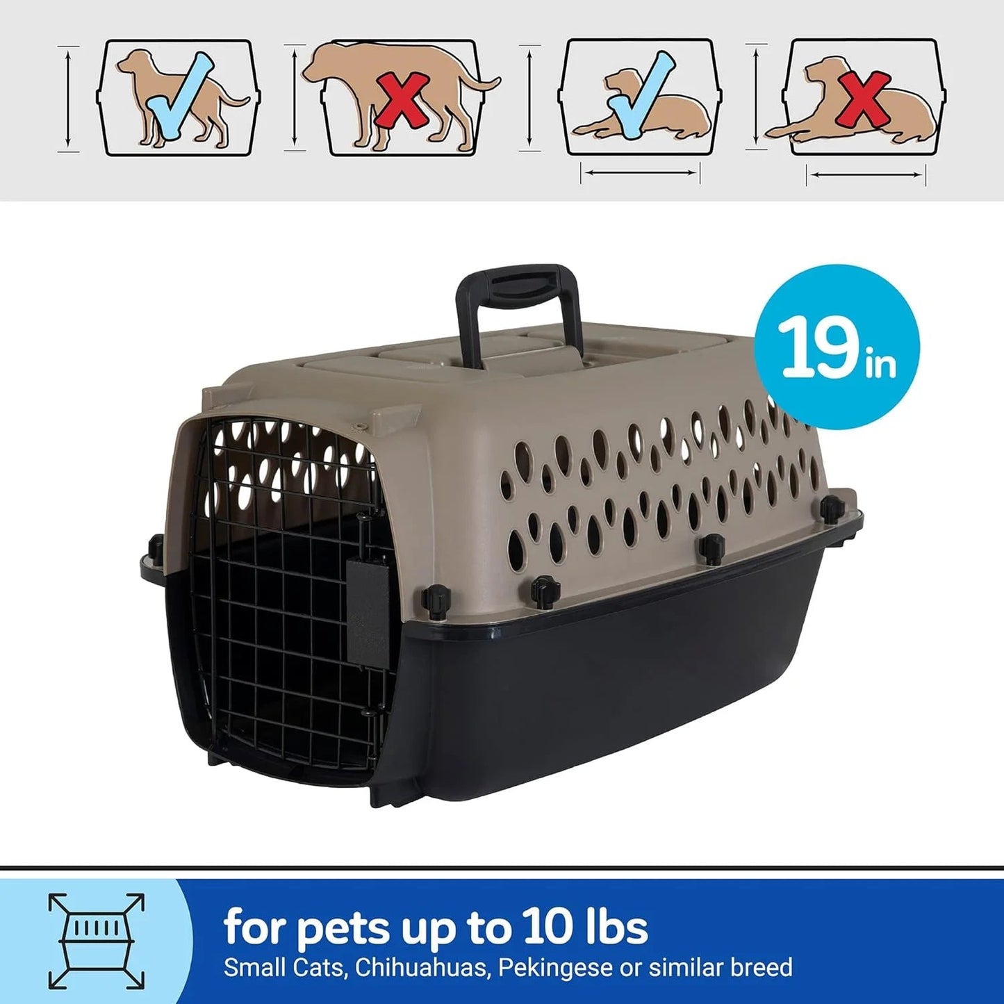 Vibrant Life Pet Kennel - Durable Carrier for Small Dogs - HuckMB Pet Supply
