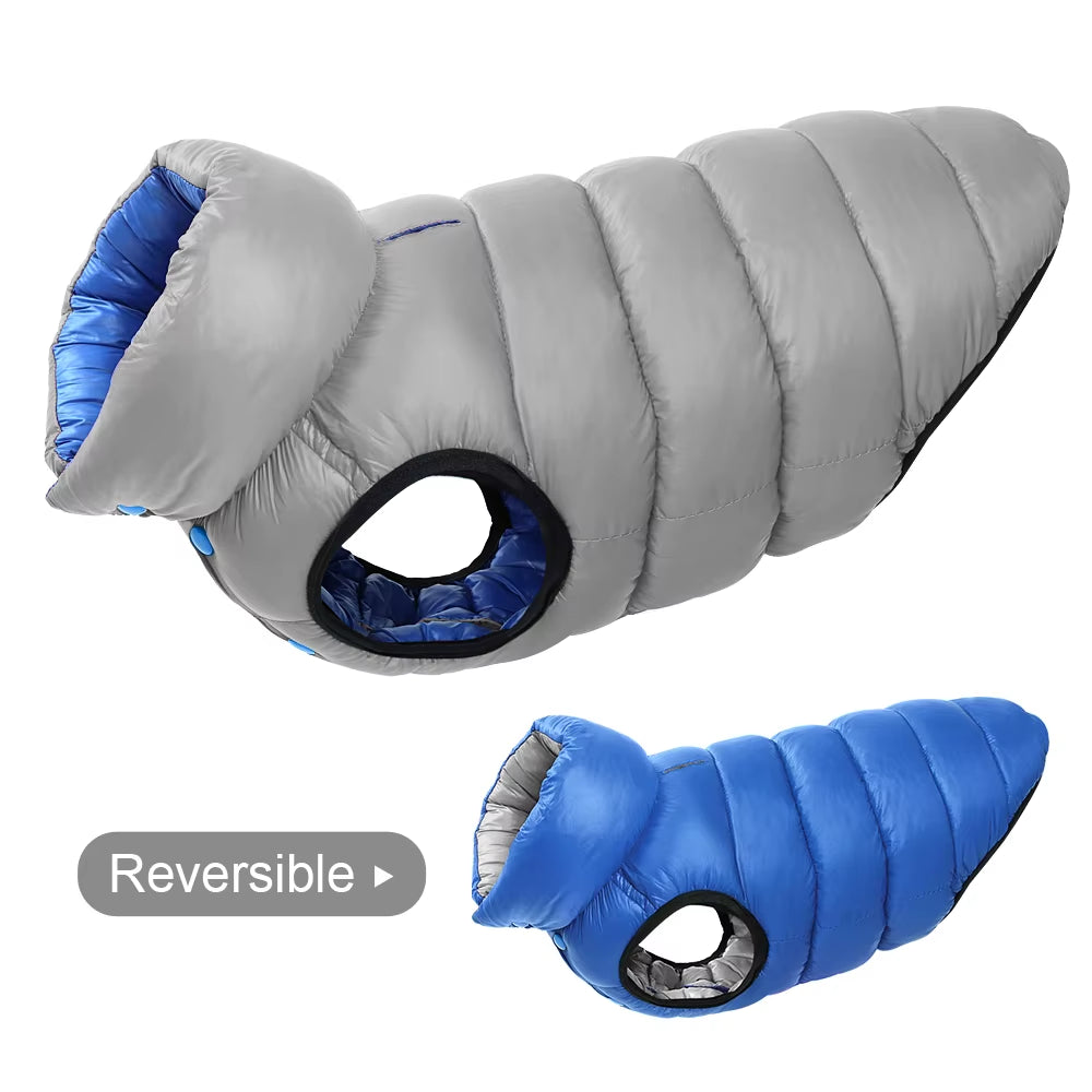 Reversible Winter Dog Jacket: Waterproof Coat for All Dogs - HuckMB Pet Supply