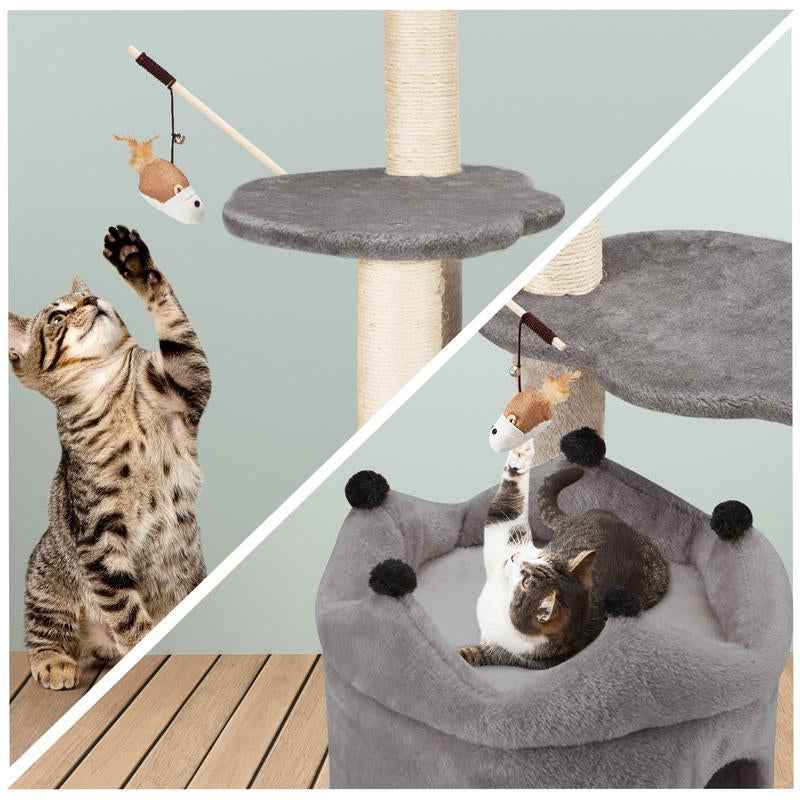 EROMMY 36 Inch Carpeted Cat Tower with Scratching Post & Toy