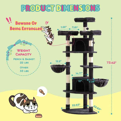 Corner Cat Tree Space Saver Indoor Cats