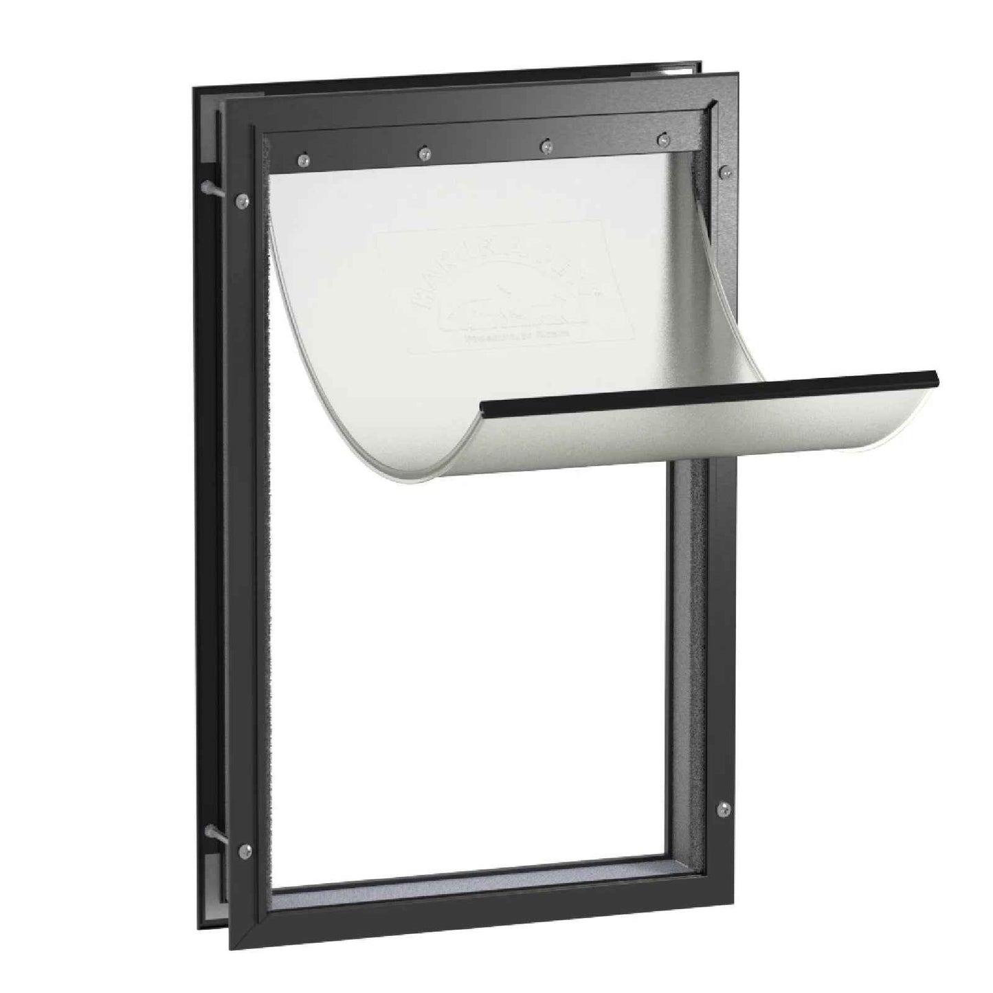 Black Deluxe Aluminum Extra Large Pet Door -Aluminum Durable