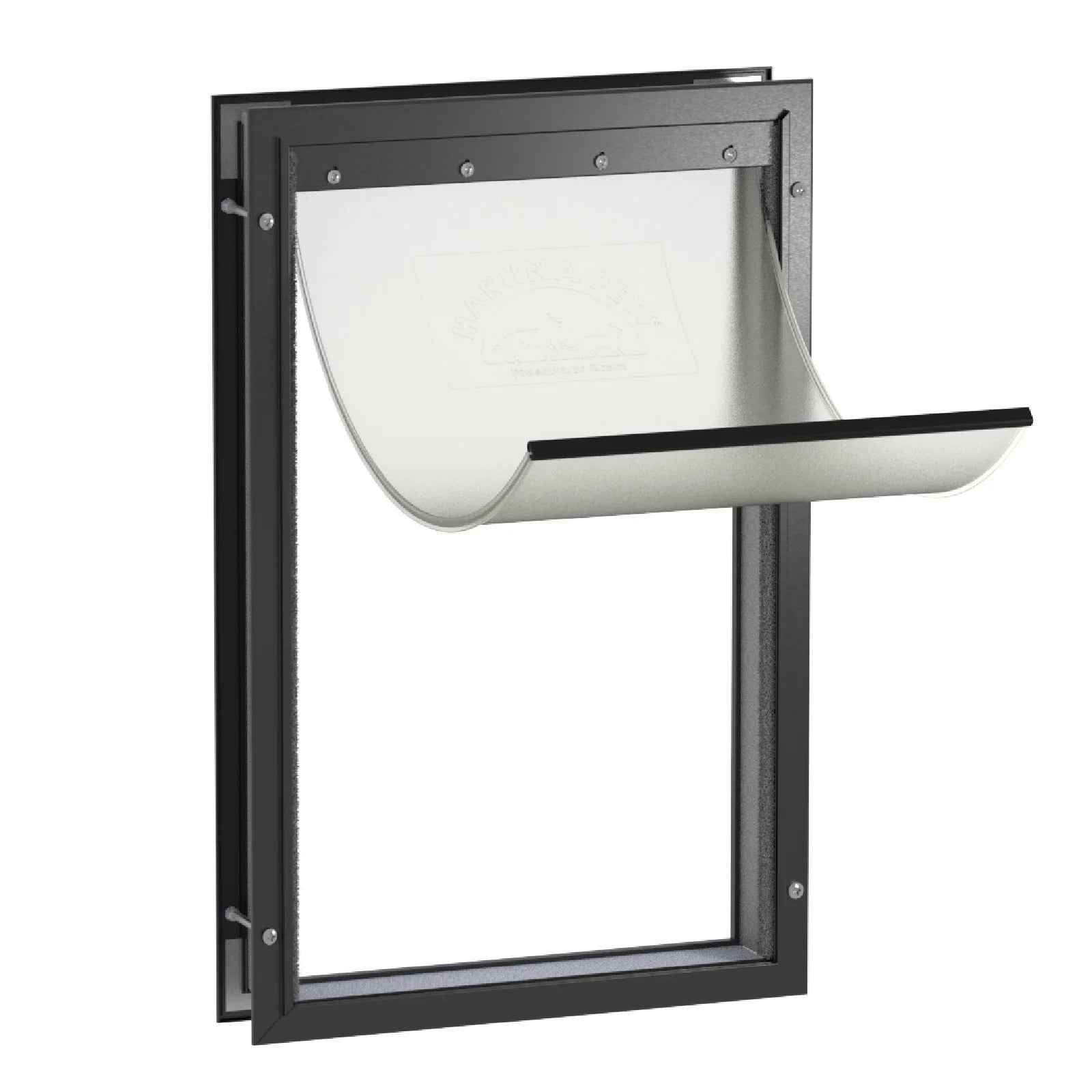 Black Deluxe Aluminum Extra Large Pet Door -Aluminum Durable