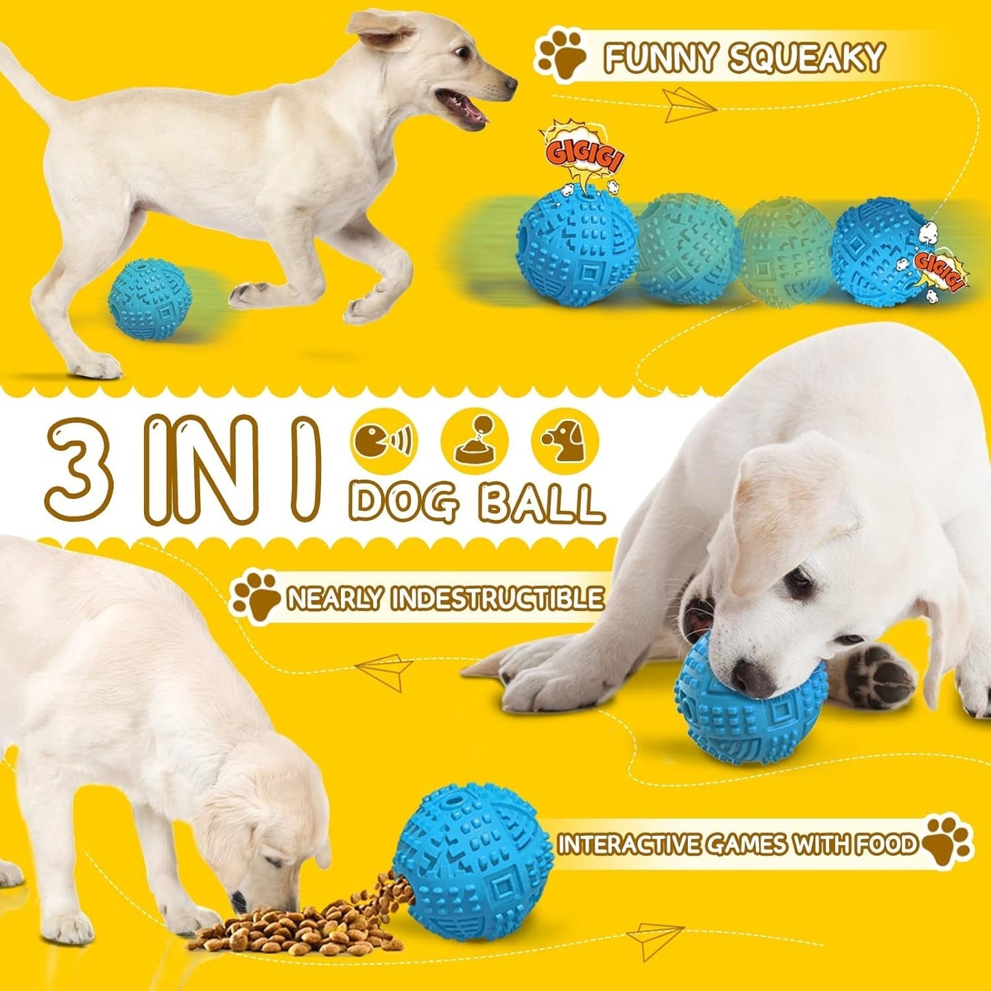 Durable Interactive durable dog treat dispensing toy - HuckMB Pet Supply
