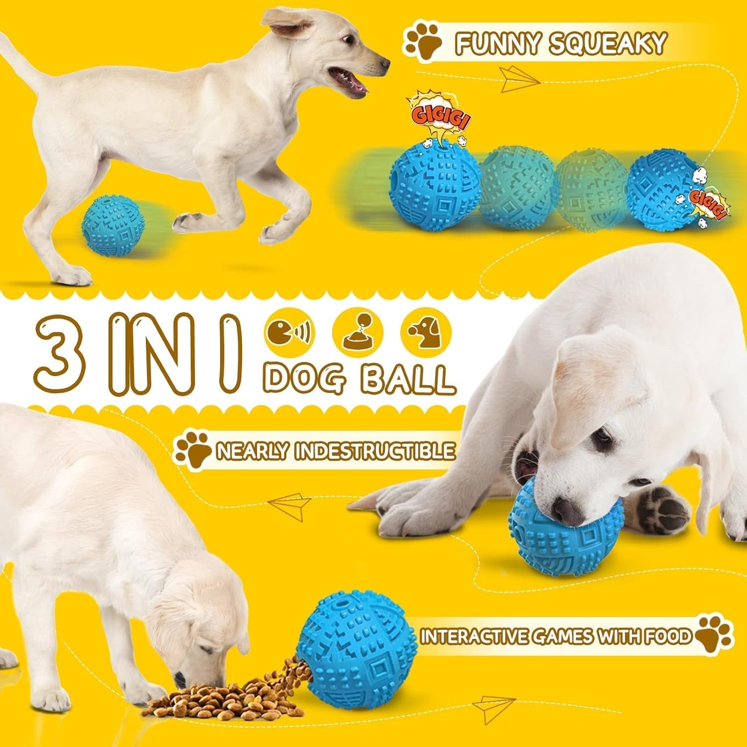 Durable Interactive durable dog treat dispensing toy - HuckMB Pet Supply
