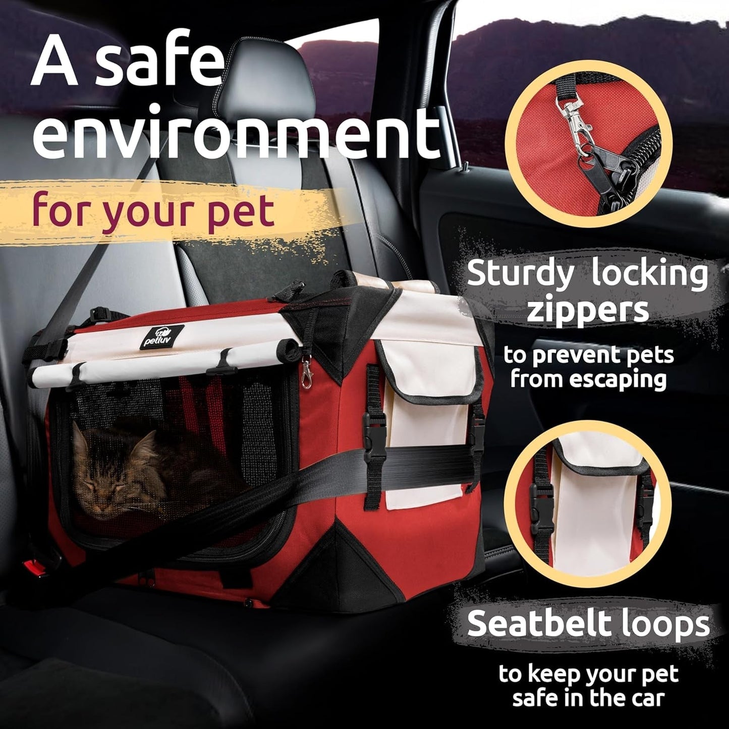 Large Soft-Sided Pet Carrier for Cats & Medium Dogs - Travel - HuckMB Pet Supply