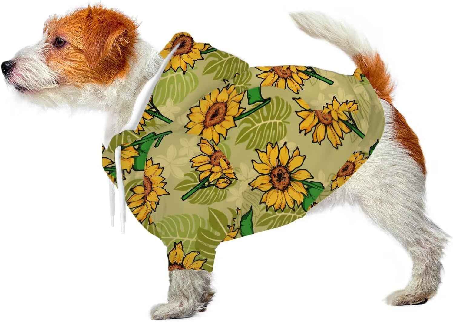 Howilath Dog Sweaters with Hat, Tie-Dye Rainbow Soft and Warm Sweater for Small to Large Dogs & Cats - S
