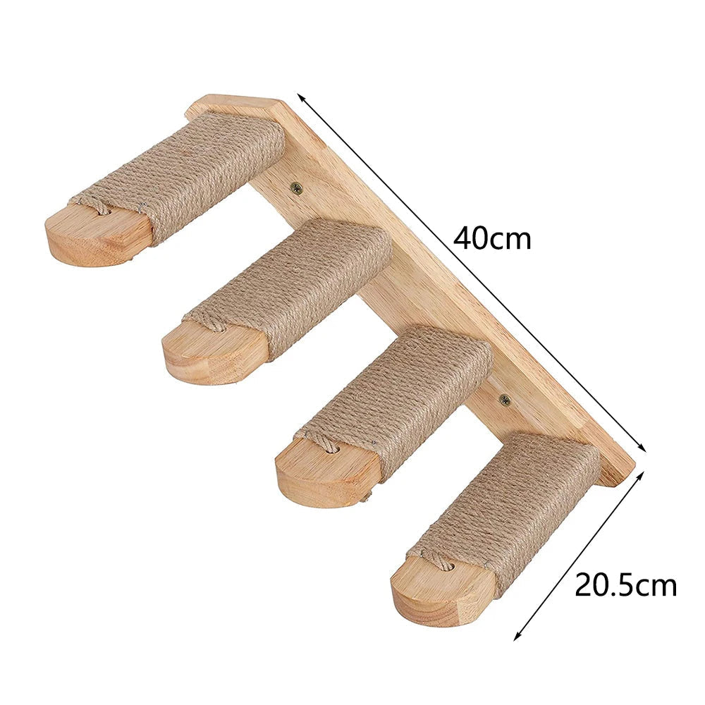 Cat Wall Shelves: Climbing Tower & Scratching Post Combo - HuckMB Pet Supply