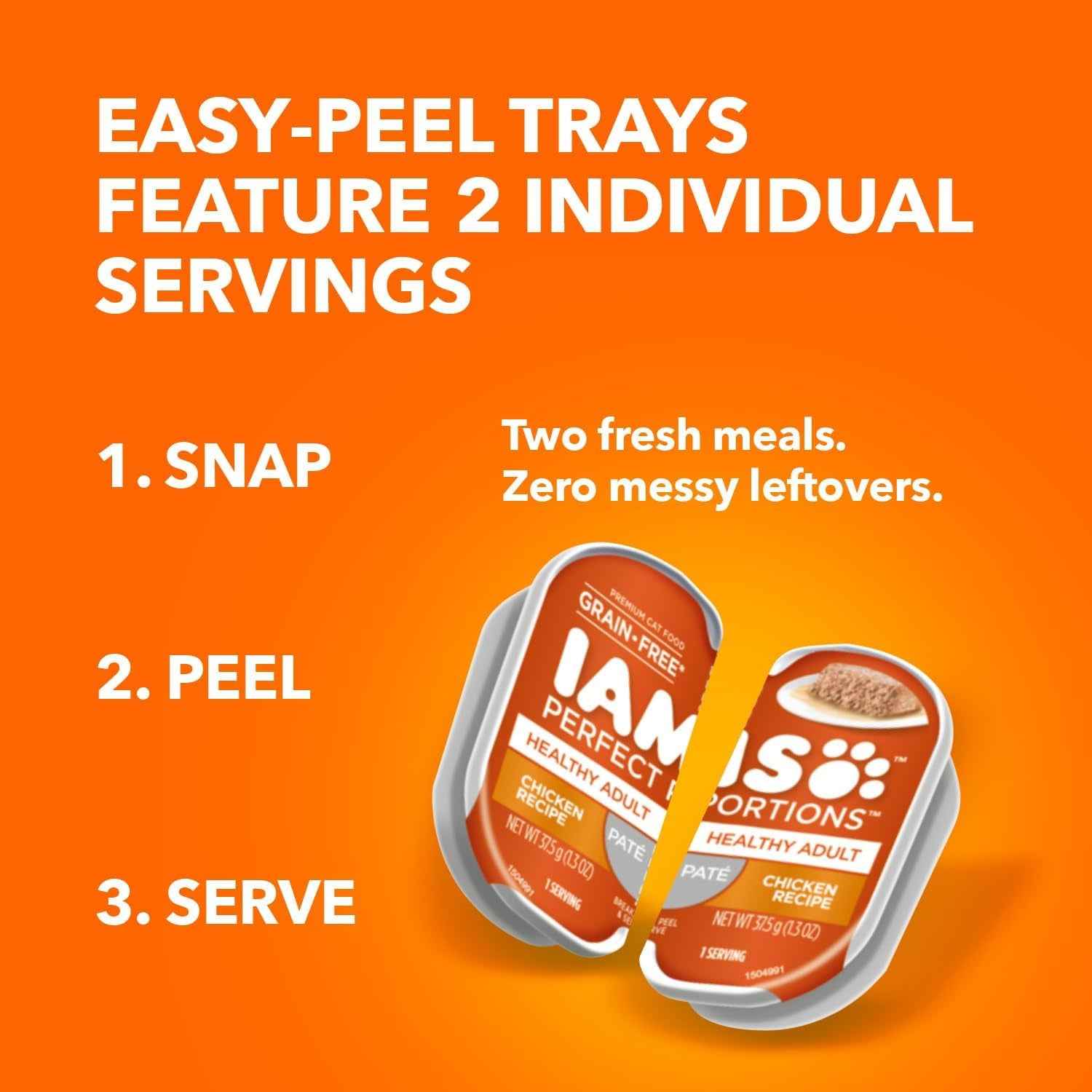 IAMS Grain Free Chicken Wet Cat Food Pate - Perfect Portions