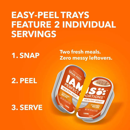 IAMS Grain Free Chicken Wet Cat Food Pate - Perfect Portions