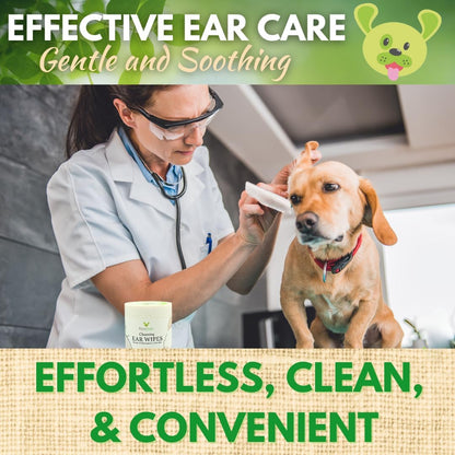 Ecobark Dog Ear Cleaner Wipes - Soothing Aloe Chamomile Care - HuckMB Pet Supply