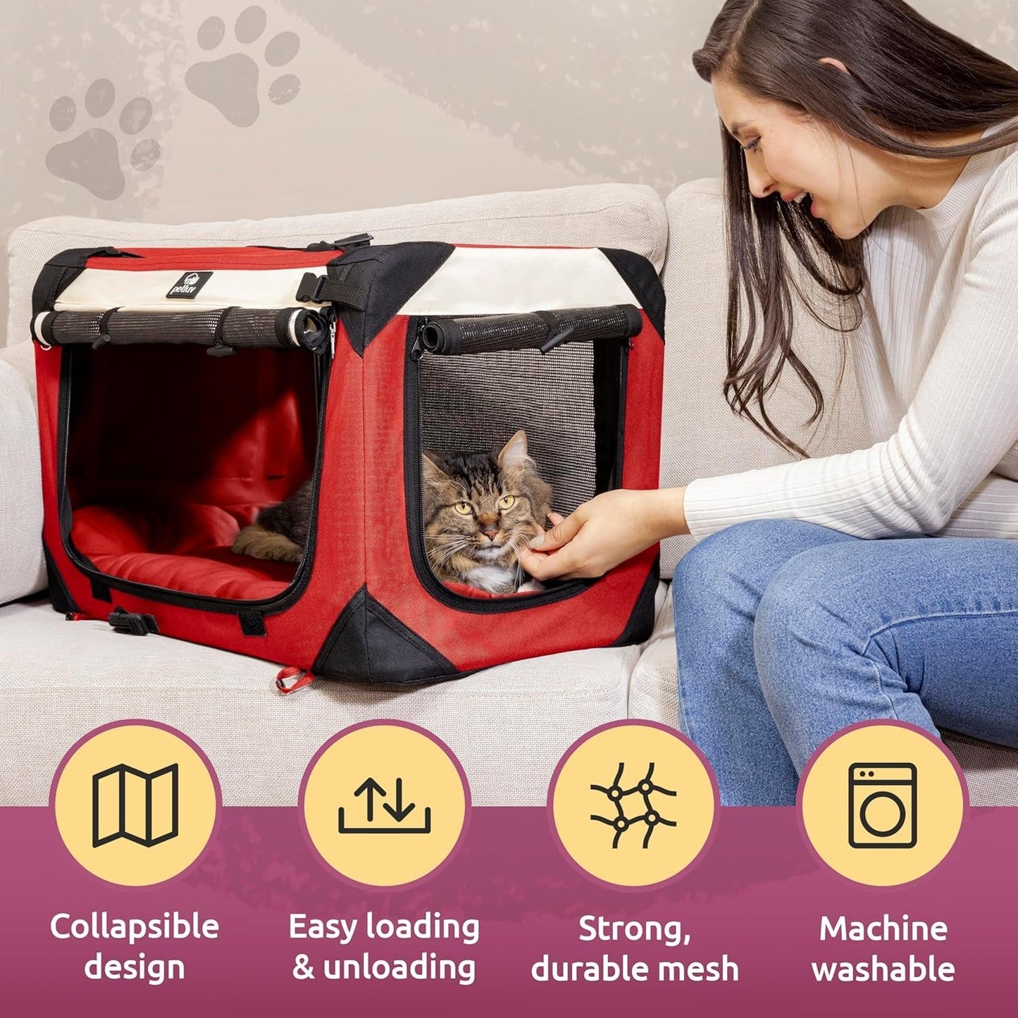 Large Soft-Sided Pet Carrier for Cats & Medium Dogs - Travel - HuckMB Pet Supply