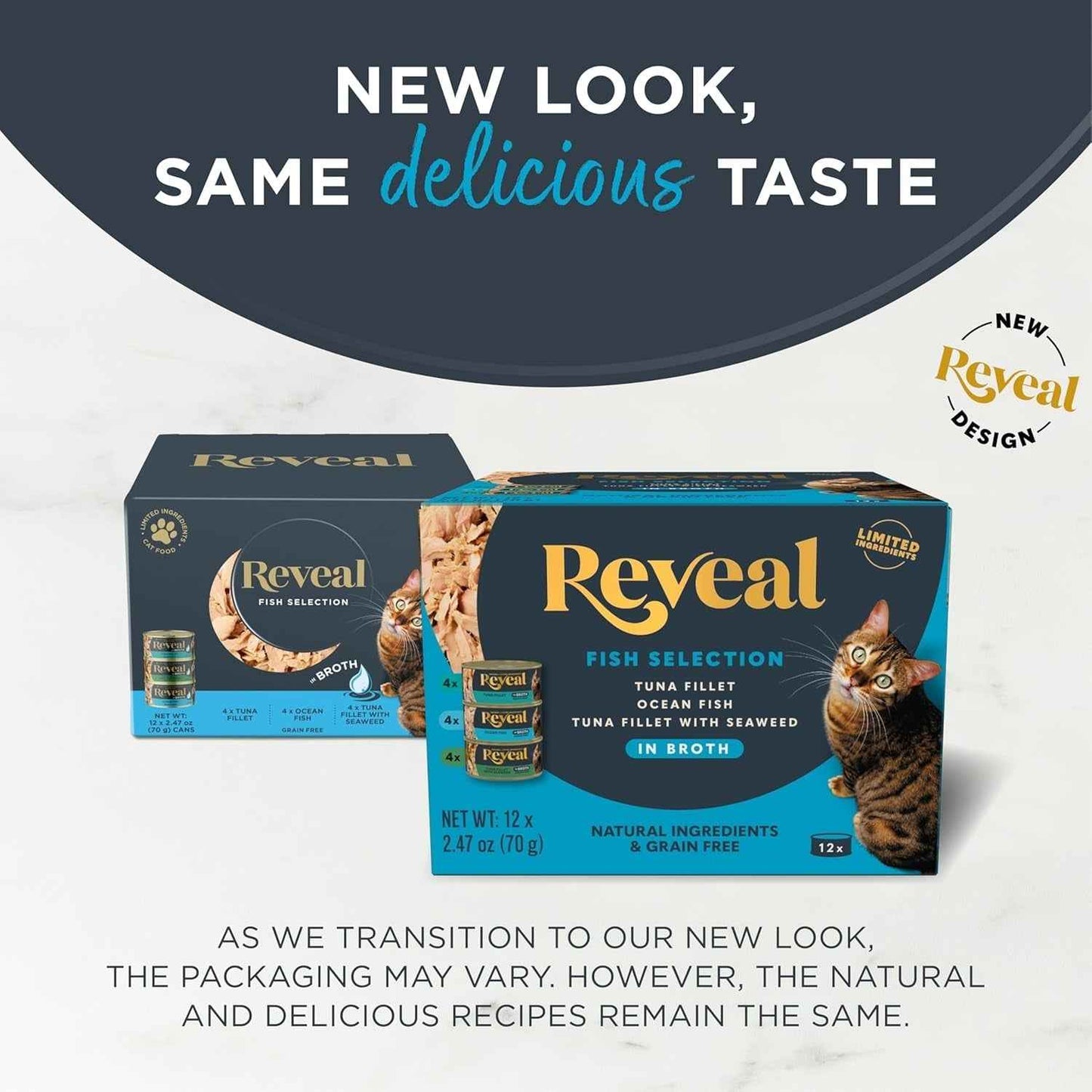 Natural Grain-Free Wet Cat Food - Reveal Fish Variety