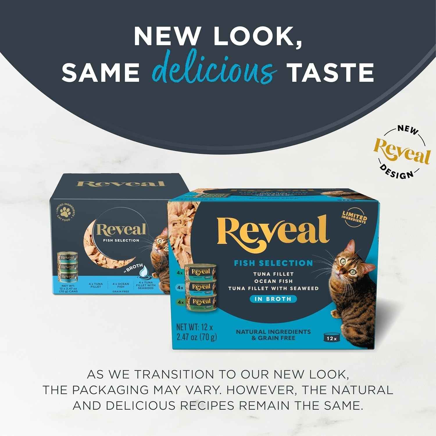 Natural Grain-Free Wet Cat Food - Reveal Fish Variety