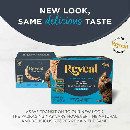 Natural Grain-Free Wet Cat Food - Reveal Fish Variety