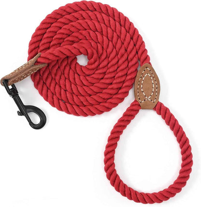 Braided Cotton Dog Leash - Durable & Stylish for Large Dogs