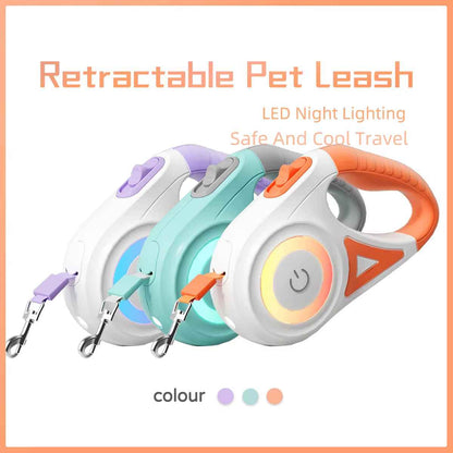 GlowPaw LED Retractable Pet Leash
