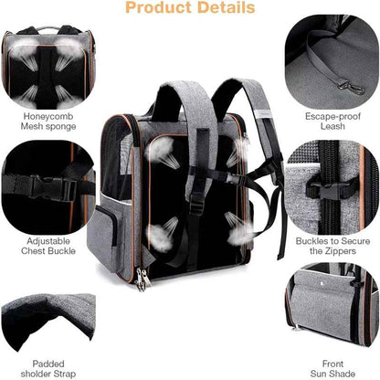 Durable Expandable Pet Backpack for Travel & Adventures
