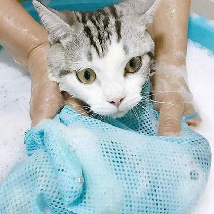 Adjustable Mesh Cat Grooming Bathing Bag for Safe Trimming