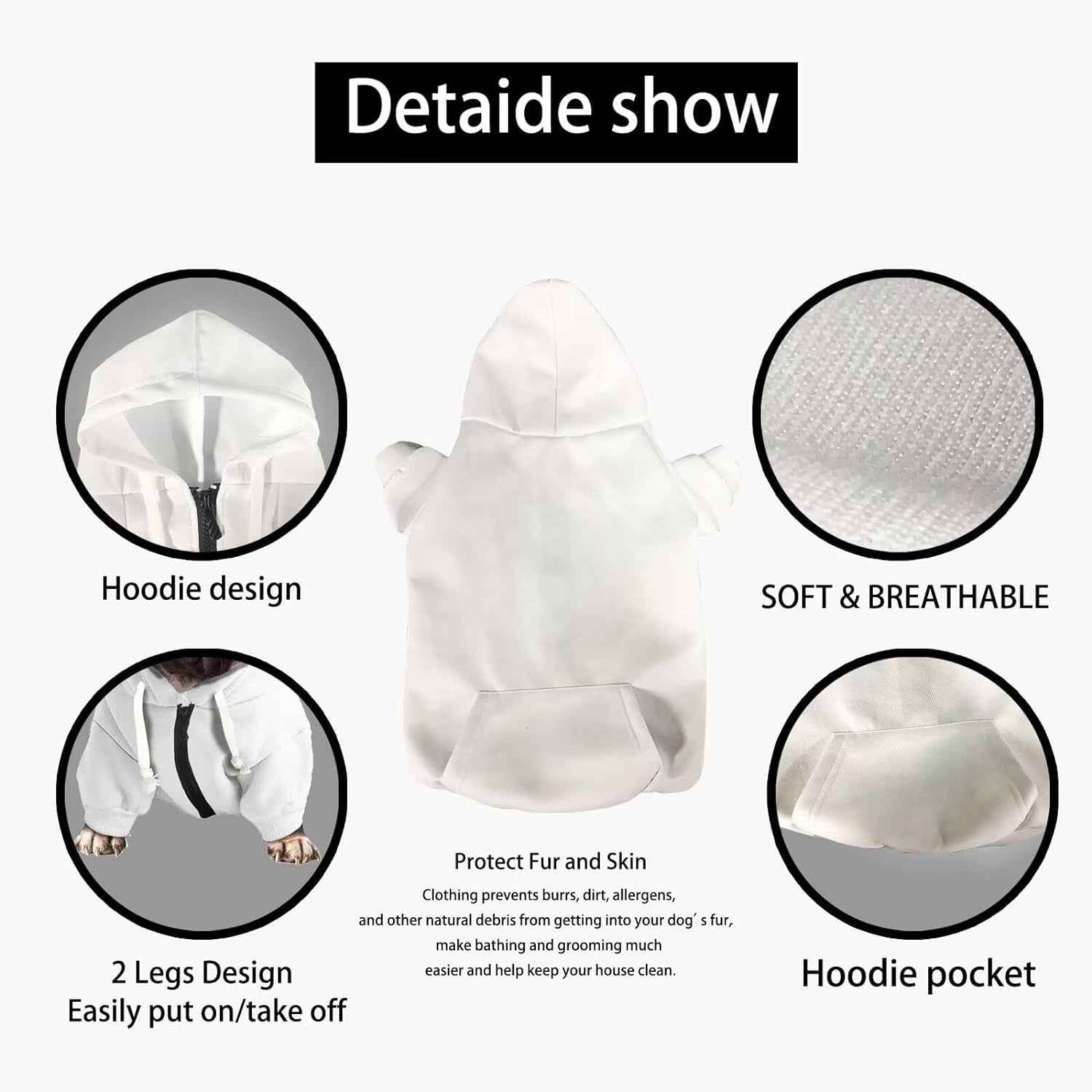 Howilath Dog Sweaters with Hat, Tie-Dye Rainbow Soft and Warm Sweater for Small to Large Dogs & Cats - S