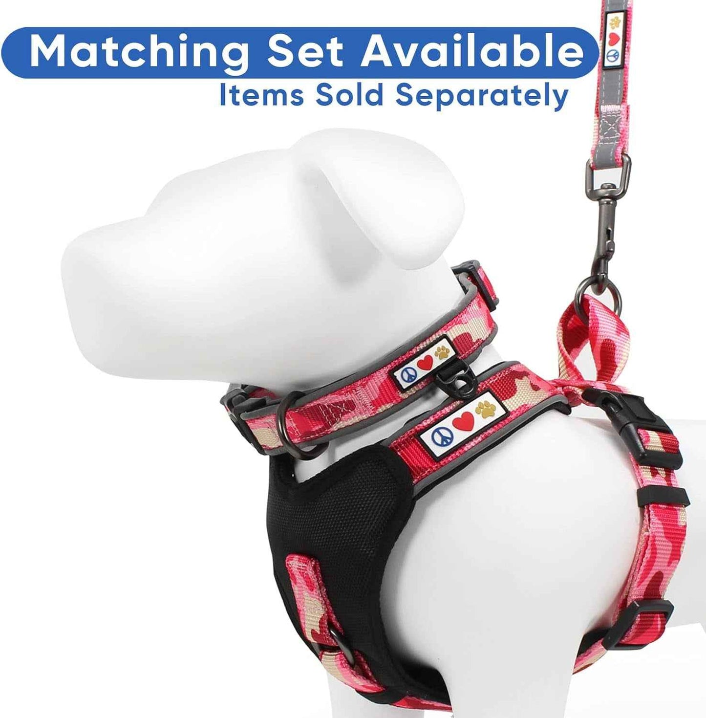 Reflective Padded Pink Dog Collar for Medium/Large Pets