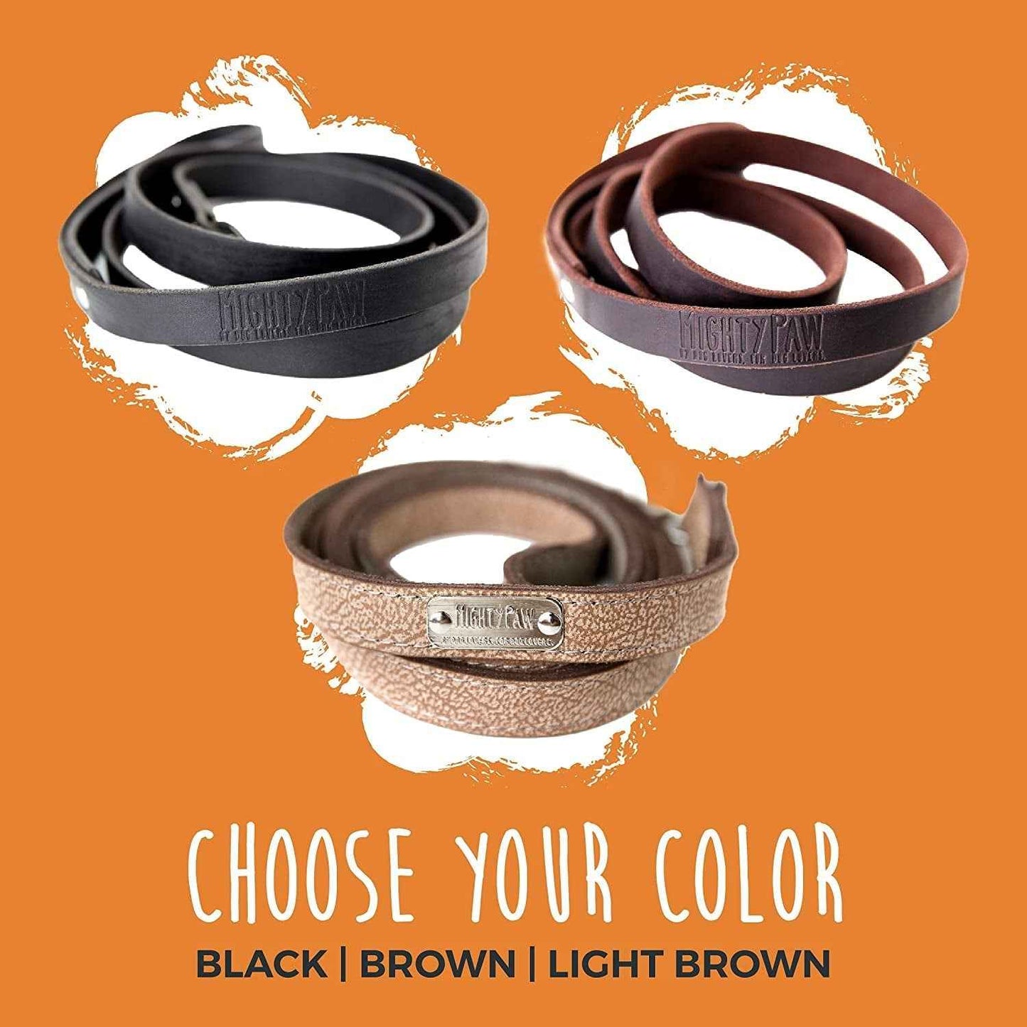 Genuine Leather Dog Leash - Durable, Stylish & All-Size Fit