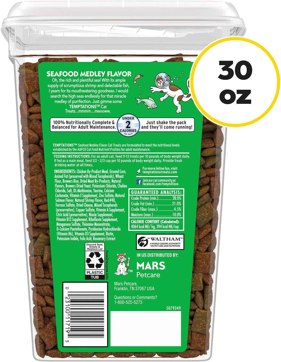 Temptations Seafood Medley Cat Treats: Crunchy & Soft