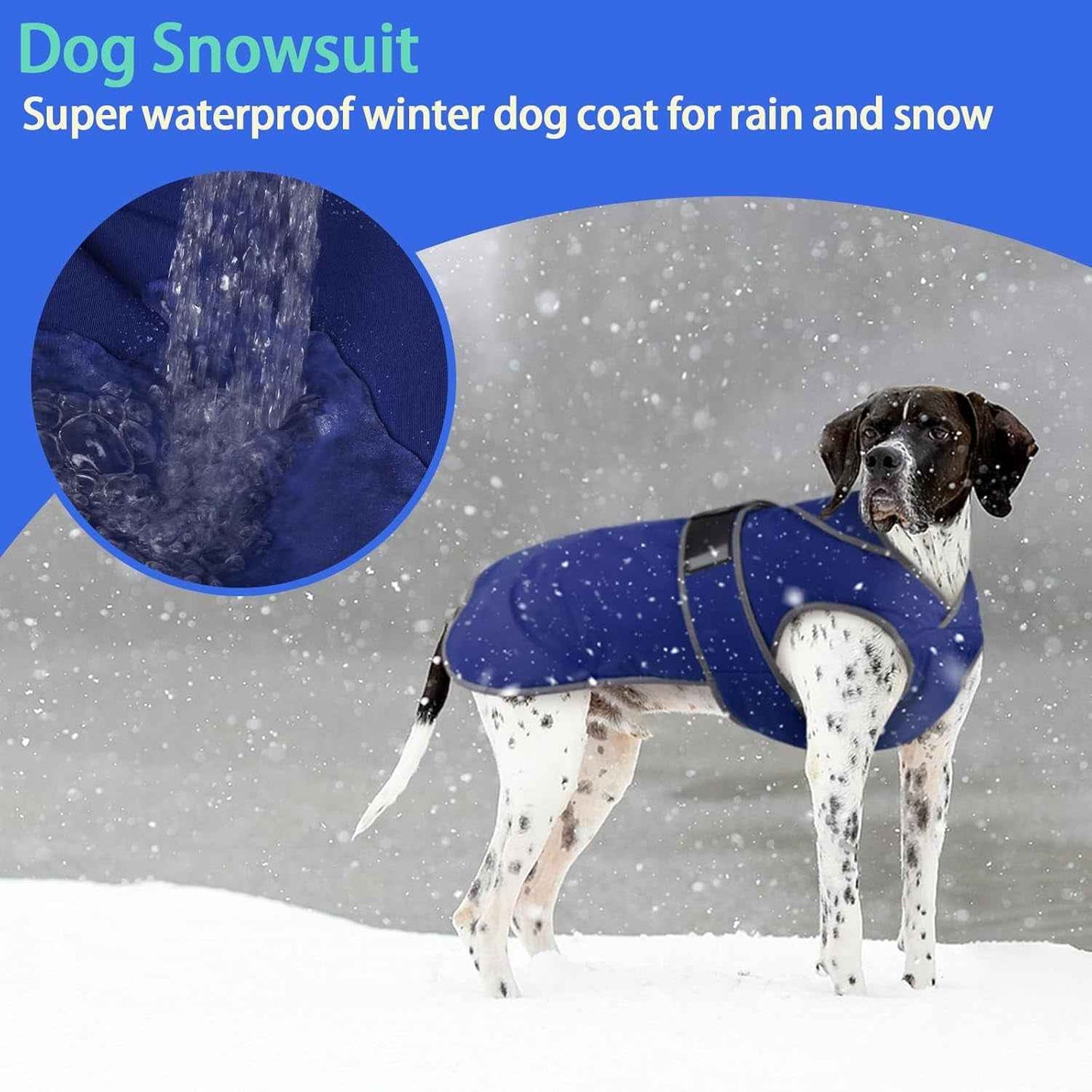 MIGOHI Warm Dog Coat Winter Dog Jacket,Waterproof Cold Weather Coats for Dogs,Fleece Jacket for Small Medium Large Dogs,Reflective Thick Fleece Vest with Leash Hole