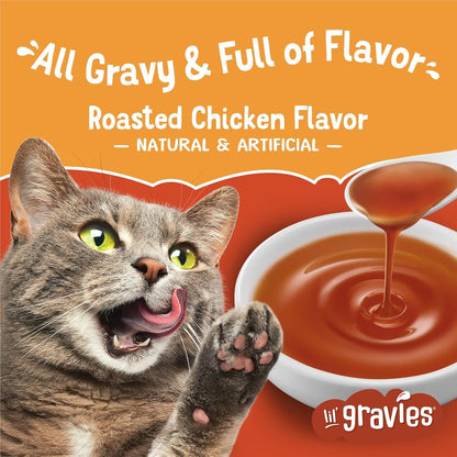 Friskies Roasted Chicken Cat Treats Pack - Gravy Pouches - HuckMB Pet Supply