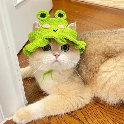 Handmade Cat Hat Accessory - Elastic Woven Cap for Pets - HuckMB Pet Supply
