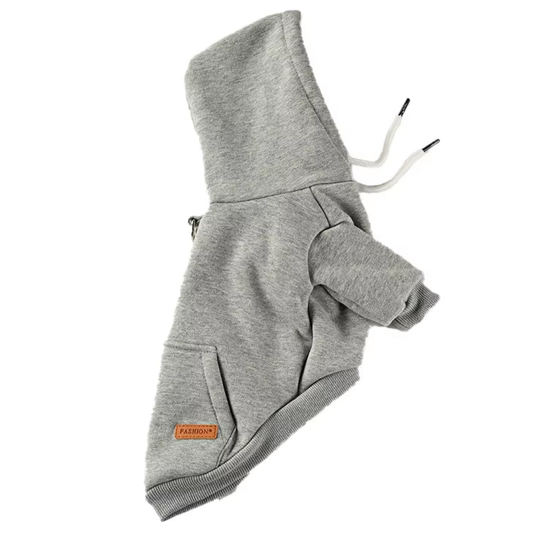 Warm Fleece Pet Hoodie: Cozy Dog & Cat Clothing for Outdoors - HuckMB Pet Supply