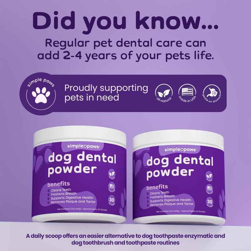 Natural Dog Dental Powder for Clean Teeth & Fresh Breath