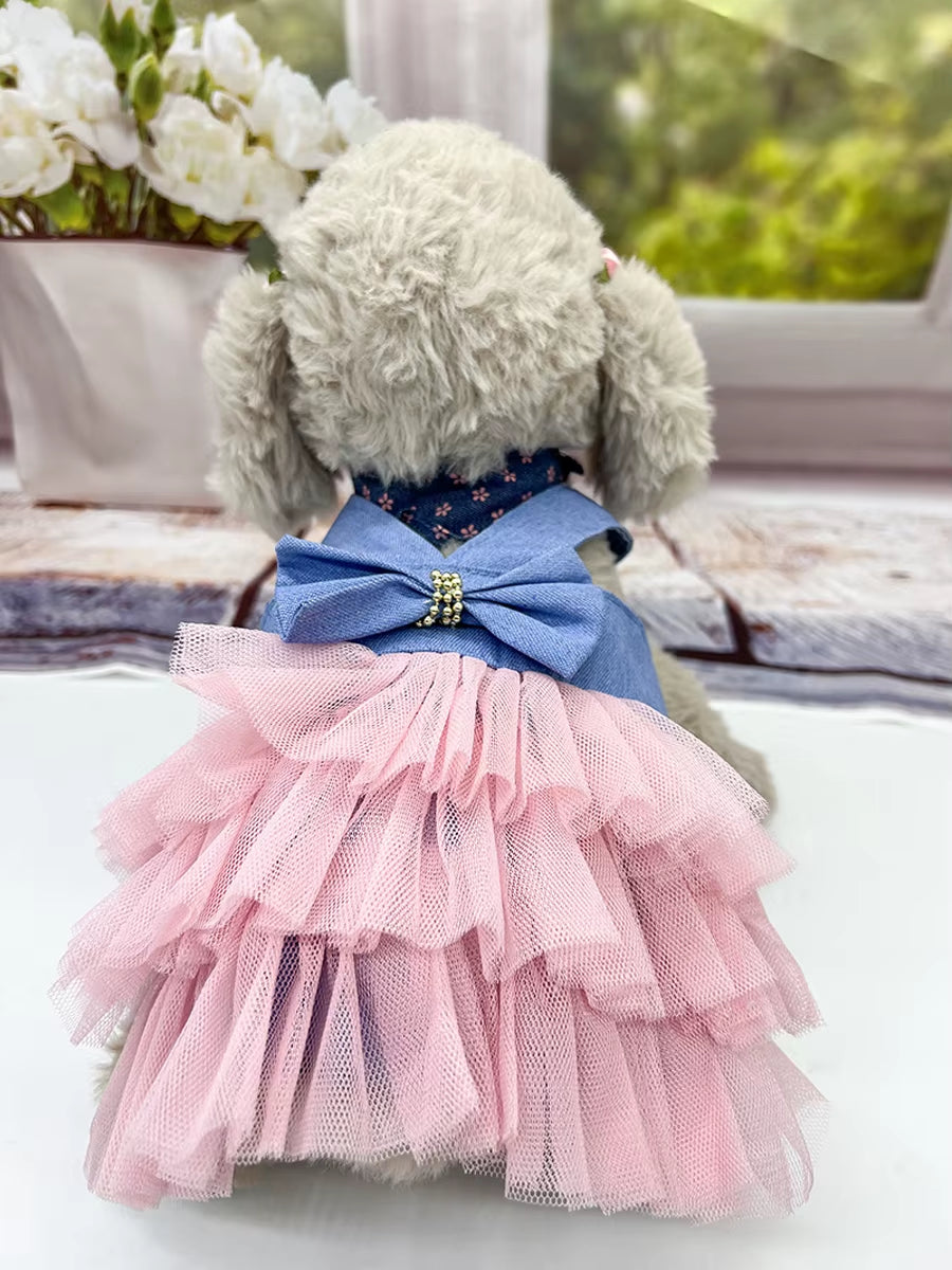 Cute Cat Stripe Skirt Pet Dress for Small Pets - HuckMB Pet Supply