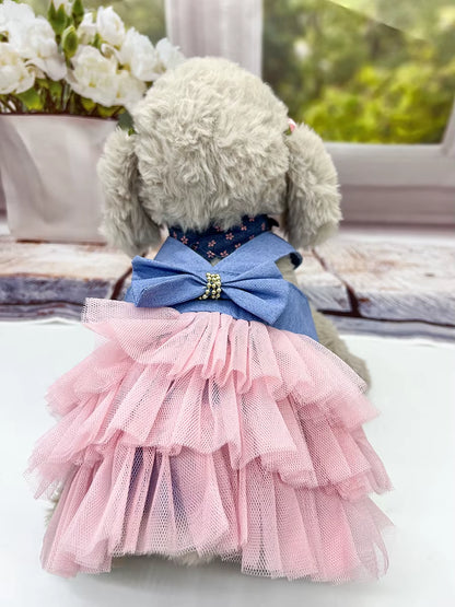 Cute Cat Stripe Skirt Pet Dress for Small Pets - HuckMB Pet Supply