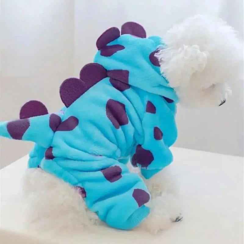 Dinosaur Pet Hoodie: Cozy Fleece Sweater for Small Dogs