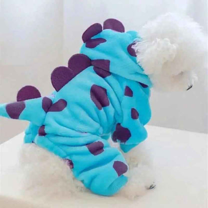 Dinosaur Pet Hoodie: Cozy Fleece Sweater for Small Dogs