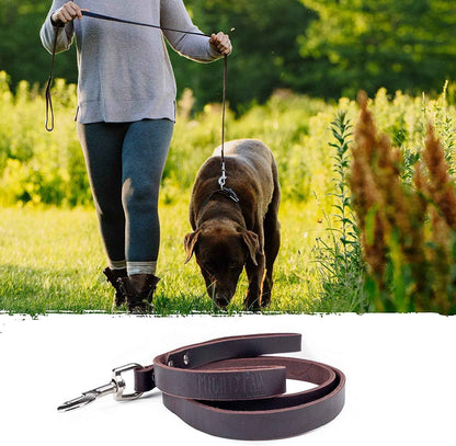 Genuine Leather Dog Leash - Durable, Stylish & All-Size Fit