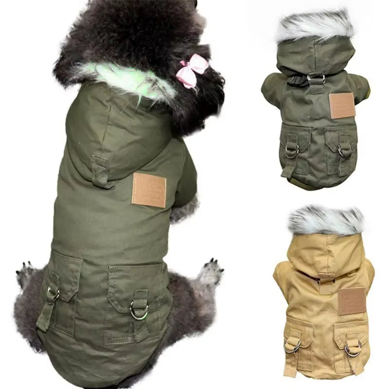 Dog Winter Hiking Coat - Thick & Comfy Hooded Jacket - HuckMB Pet Supply