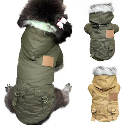 Dog Winter Hiking Coat - Thick & Comfy Hooded Jacket - HuckMB Pet Supply