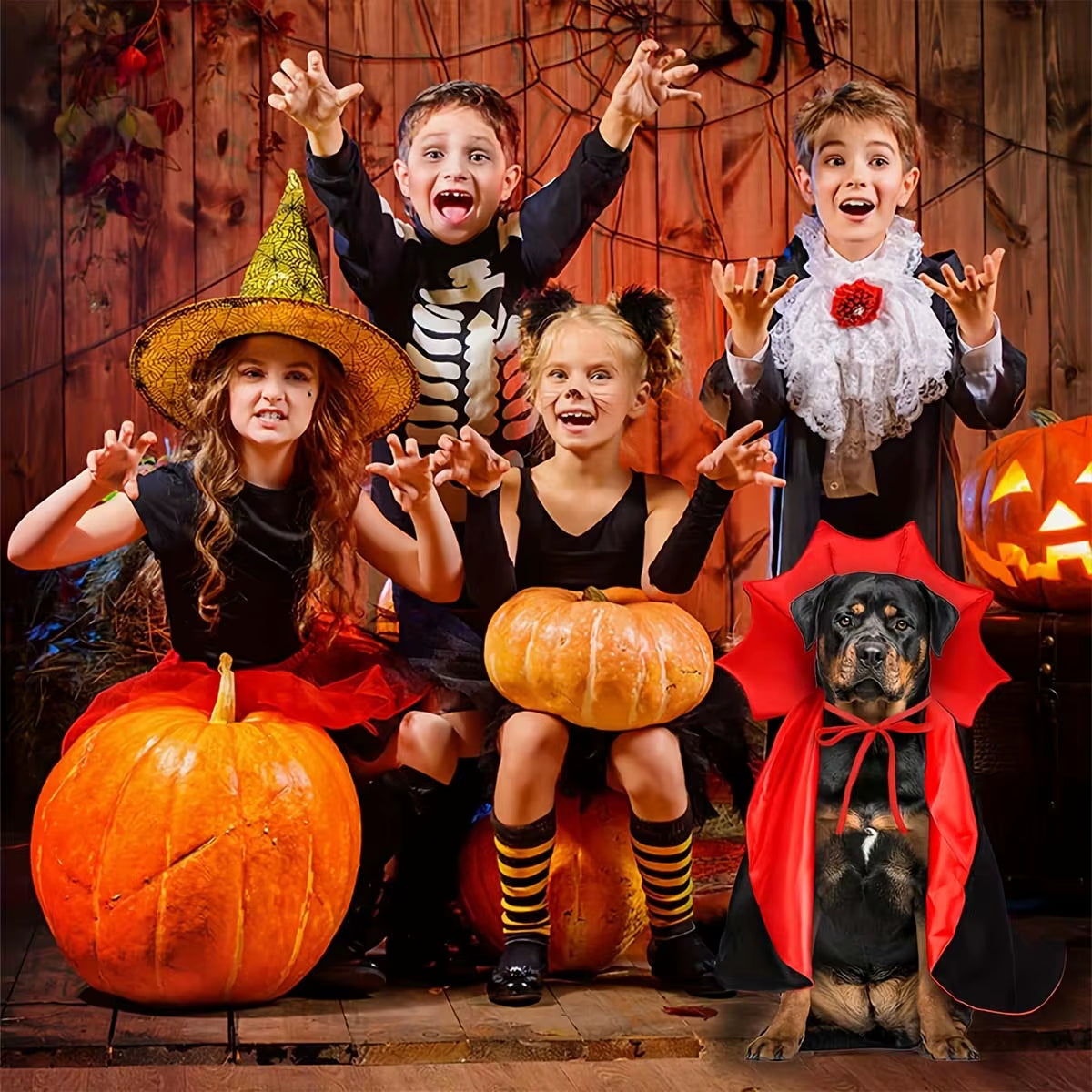 Halloween Pet Cloak Costume: Vampire Cape for Dogs & Cats - HuckMB Pet Supply