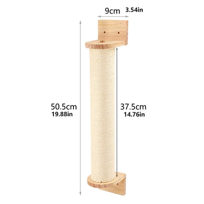 Cat Wall Shelves: Climbing Tower & Scratching Post Combo - HuckMB Pet Supply