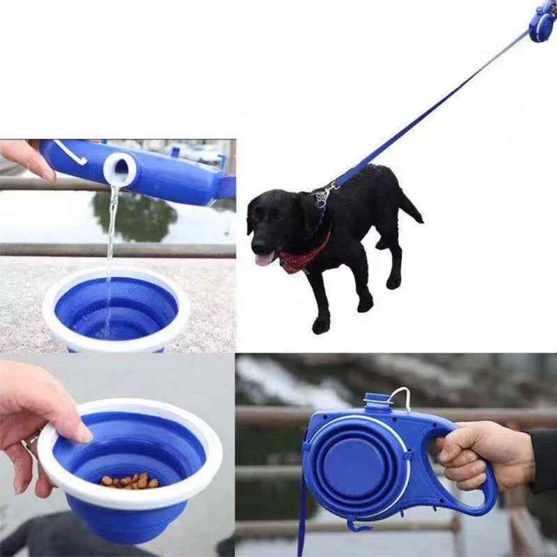 Multifunctional Pet Dog Leash with Bultin Water Bottle
