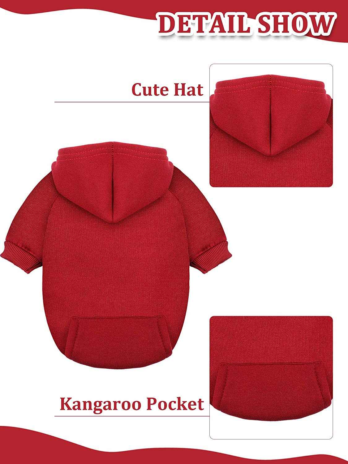 Syhood 4-Piece Small Dog Sweater Set - Dog Hoodie Clothes with Hat for Small Dogs, Chihuahua, Winter Warm Hoodies & Coat Sweater Shirt(M)