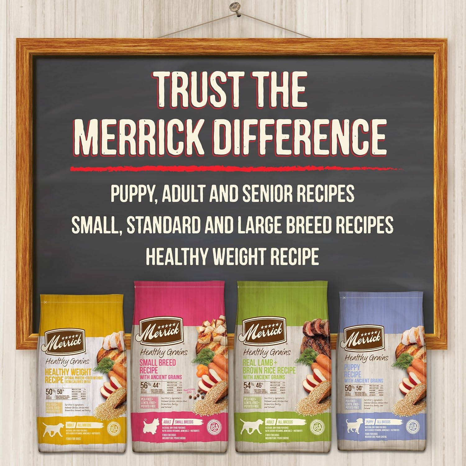 Merrick Small Breed Dry Dog Food: Healthy Grains Kibble - HuckMB Pet Supply