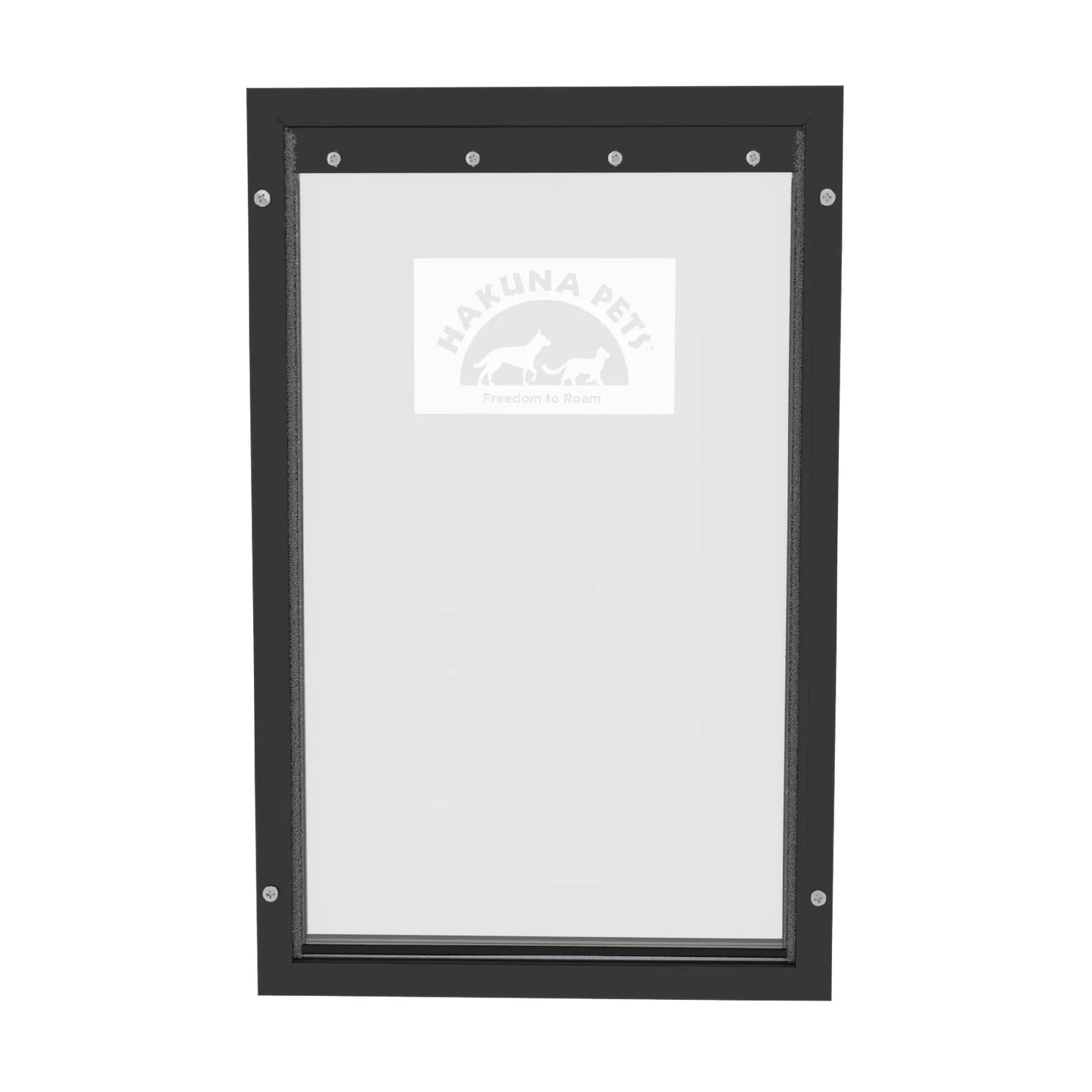 Black Deluxe Aluminum Extra Large Pet Door -Aluminum Durable - HuckMB Pet Supply