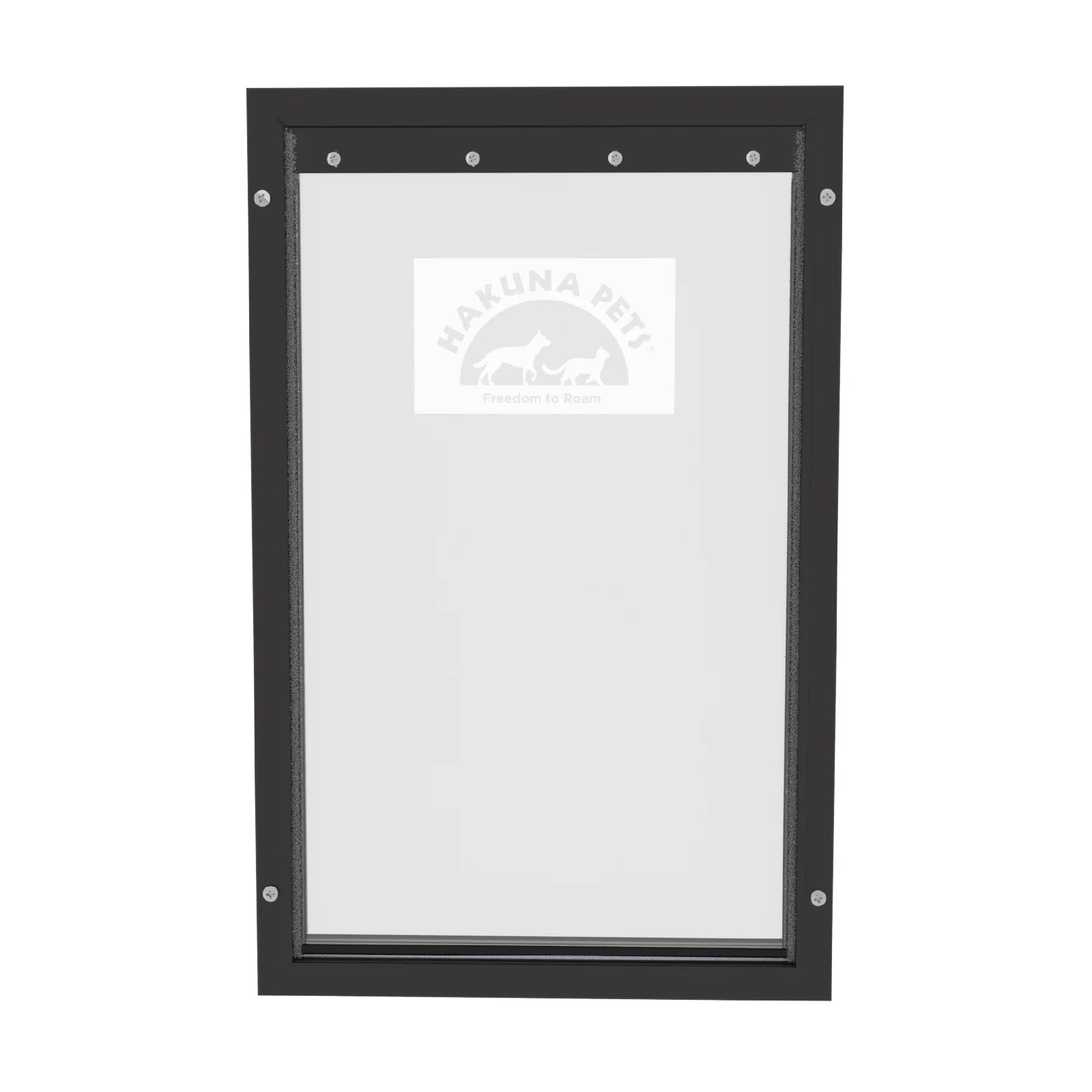 Black Deluxe Aluminum Extra Large Pet Door -Aluminum Durable - HuckMB Pet Supply