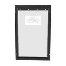Black Deluxe Aluminum Extra Large Pet Door -Aluminum Durable - HuckMB Pet Supply