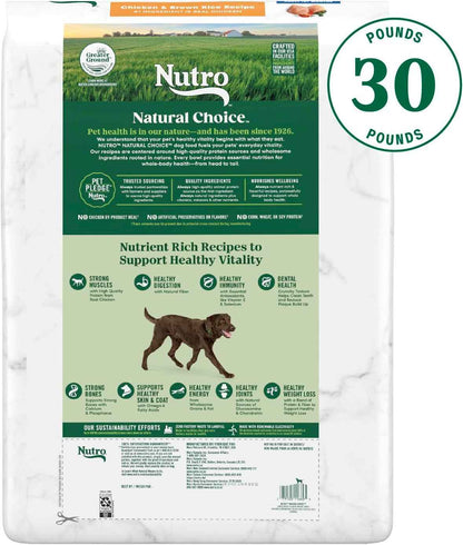 Nutro Natural Choice Large Breed Healthy Dog Food, Chicken & Brown Rice, 30 Lbs.