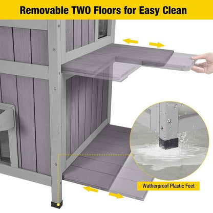 Outdoor Cat House for 2-3 Cats