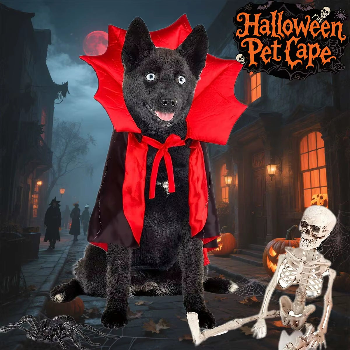 Halloween Pet Cloak Costume: Vampire Cape for Dogs & Cats - HuckMB Pet Supply